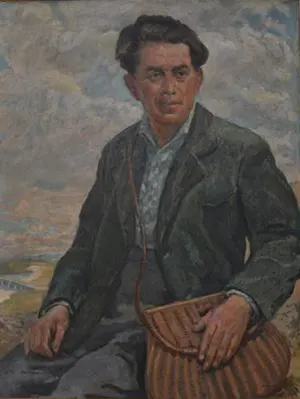 Man With Fishing Basket (1917) by Herbert Ashwin Budd