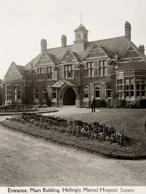 The entrance of Hellingly Hospital at the main building