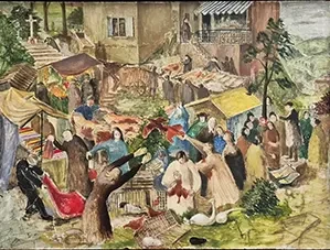 Village Scene with Figures